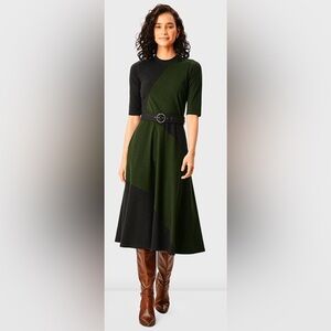 eshakti Colorblock Cotton Jersey Dress